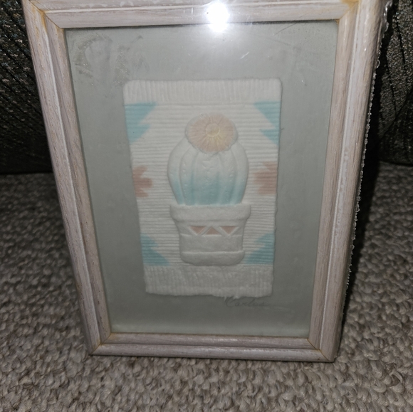 Vintage Figi Graphics hand cast paper set of 2 southwestern theme framed artwork - Picture 6 of 12